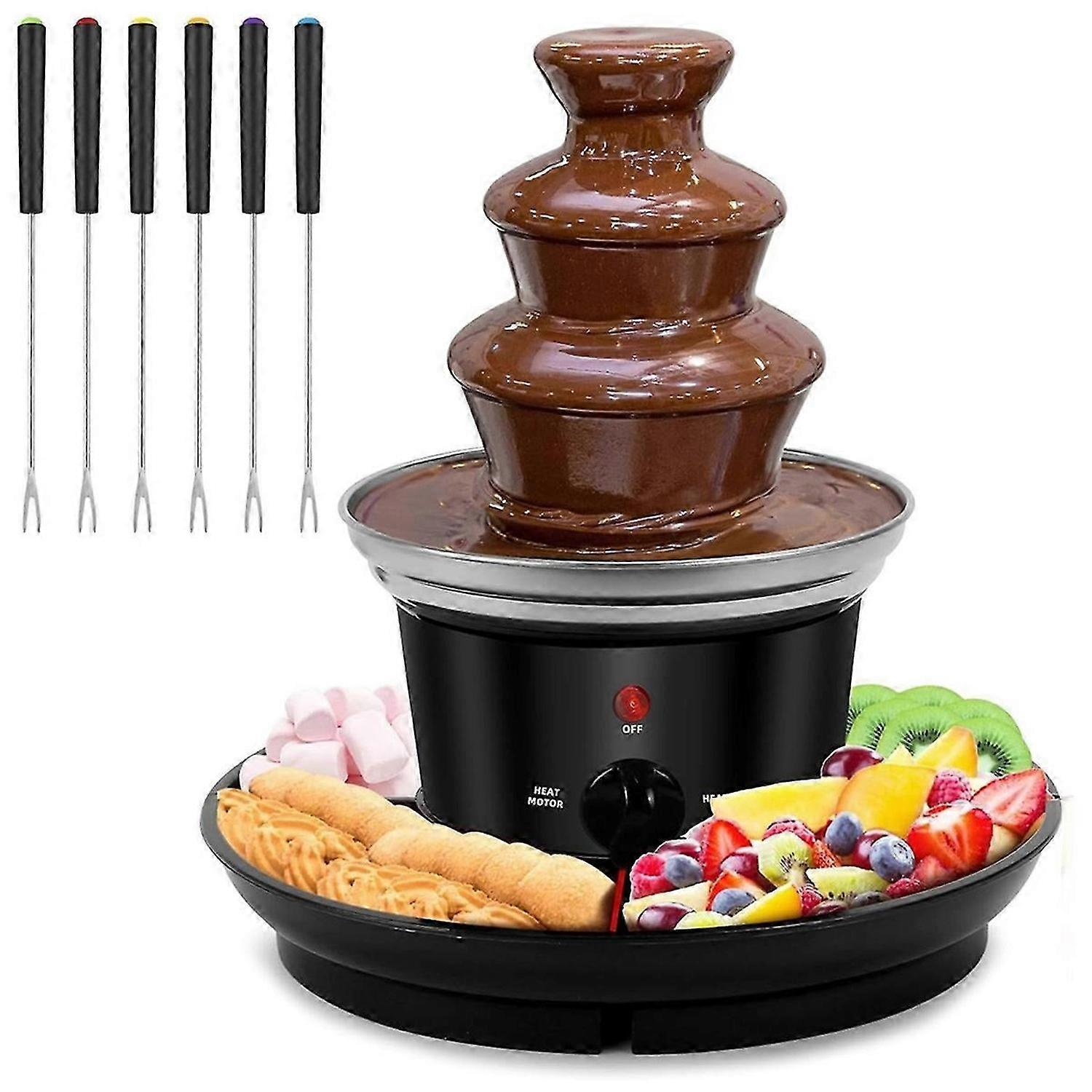 Three Layer Chocolate Fountain Machine Electirc Chocolate Fondue Set Detachable Mini Nostalgia Melting EU Plug