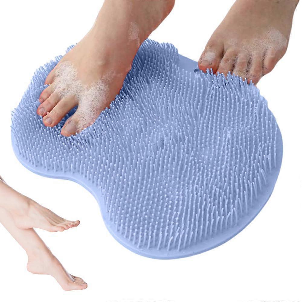 MultiFunctional Scrubbing Tool Back And Foot Massage, Bath Brush With Suction Cups, Exfoliating Pad, AntiSlip Bath Mat