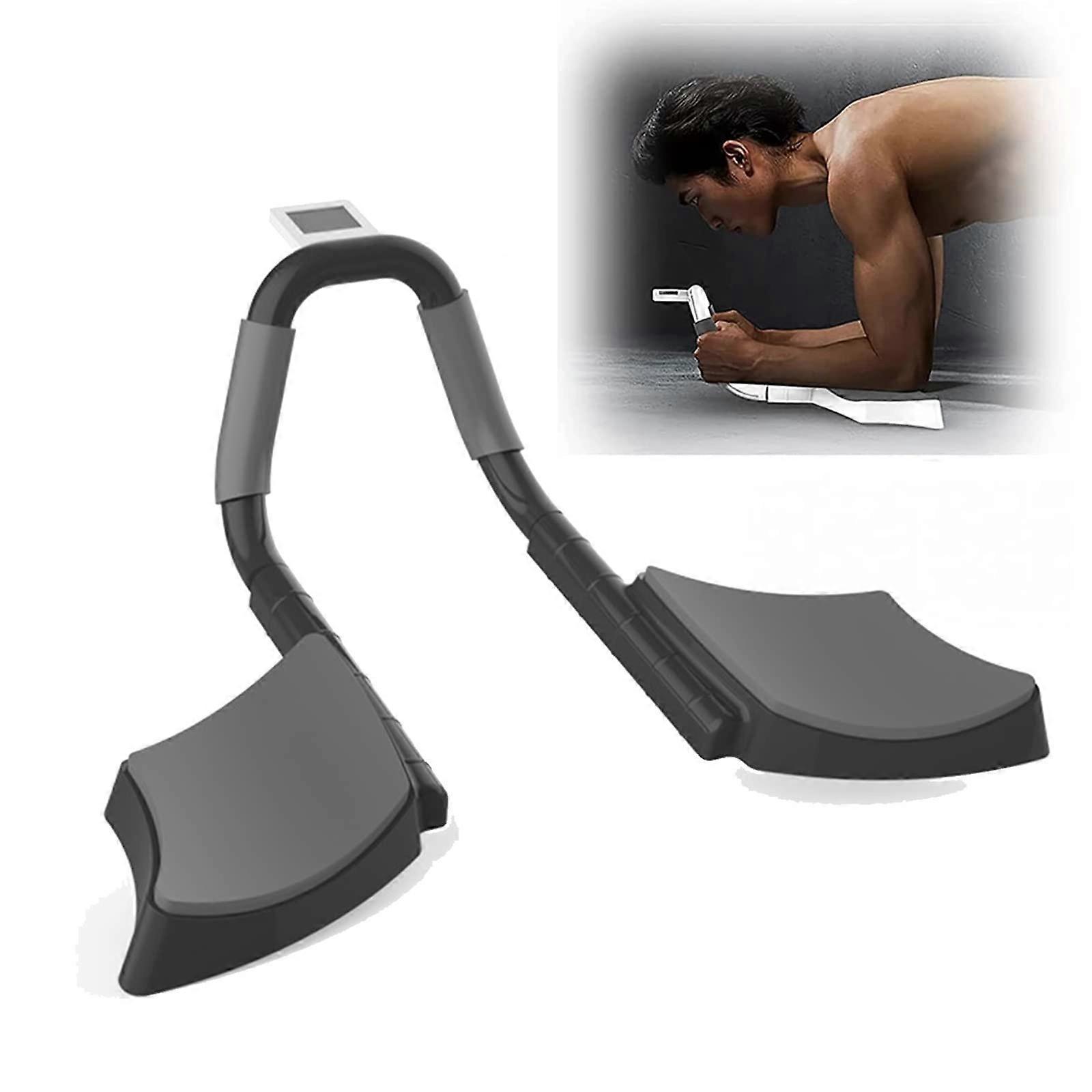 Plank Trainer With Timer Adjustable Abdominal Muscle Trainer LCD Timing Display Plank Support Home Gym Equipment Black
