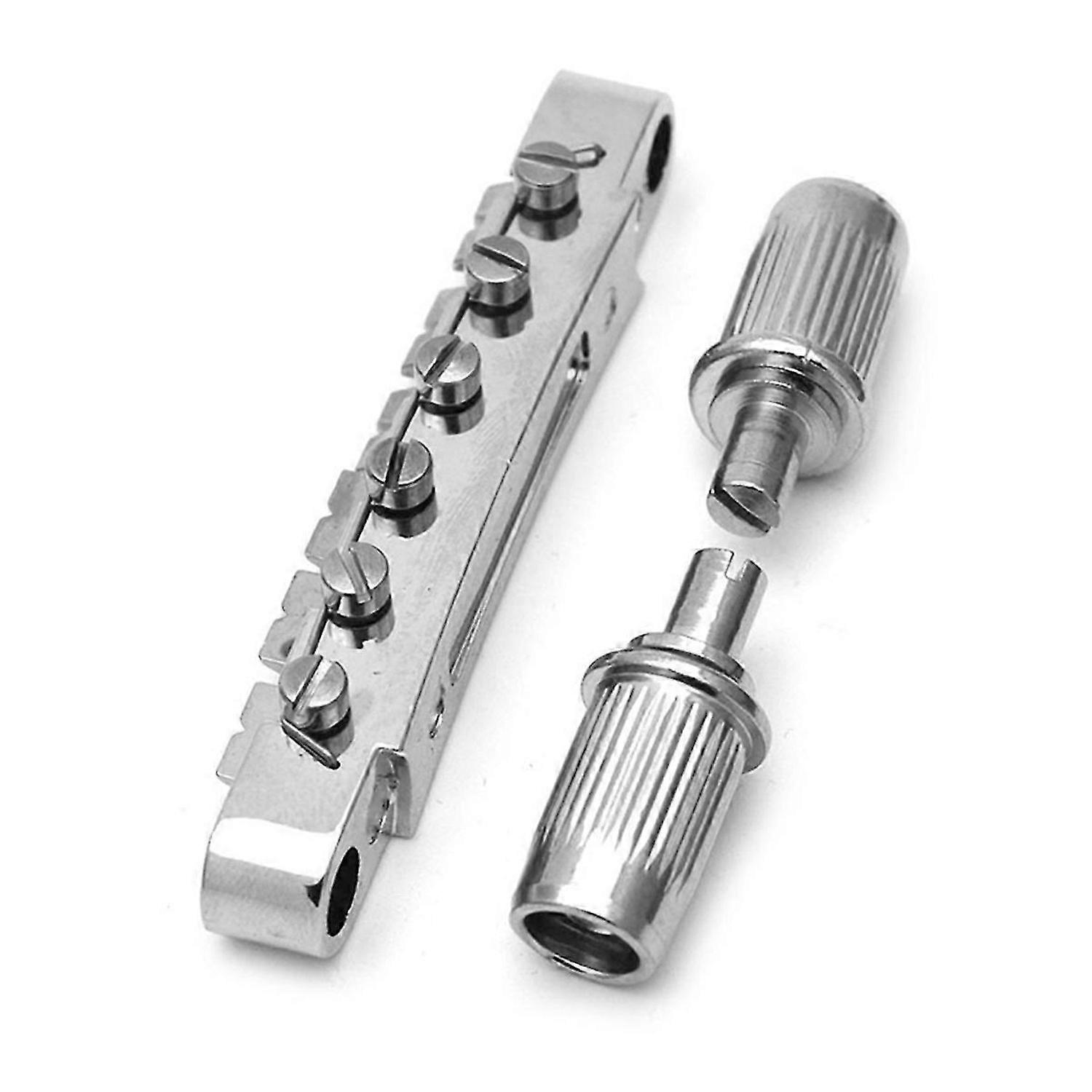 LP Electric Guitar Bridge on Pull Plate Front String Bridge Silver