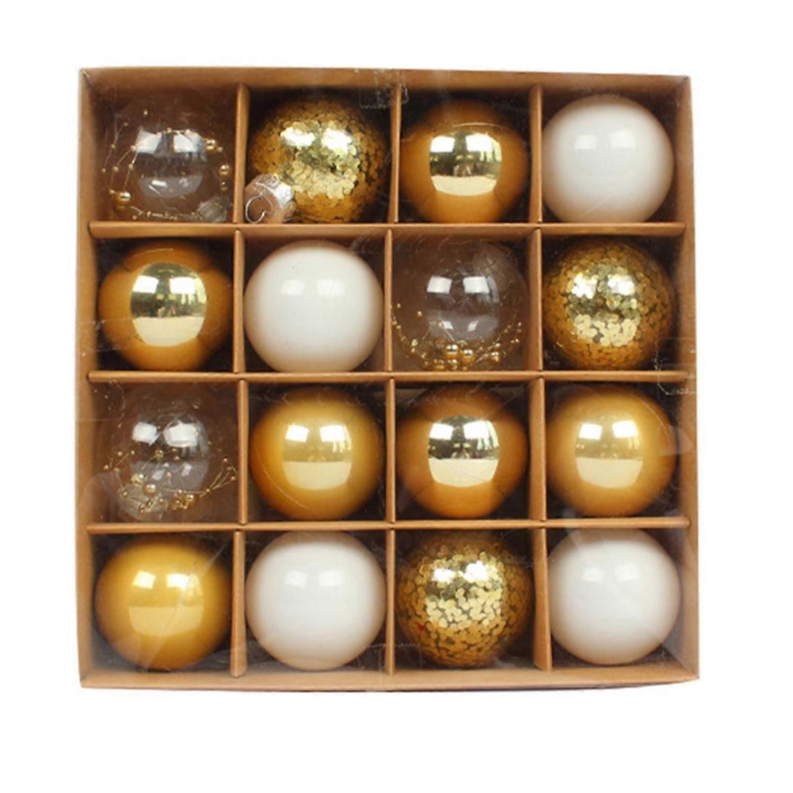 16pcs Diy Christmas Tree Balls Durable Shatterproof Balls 16 Pieces Of 1 Set