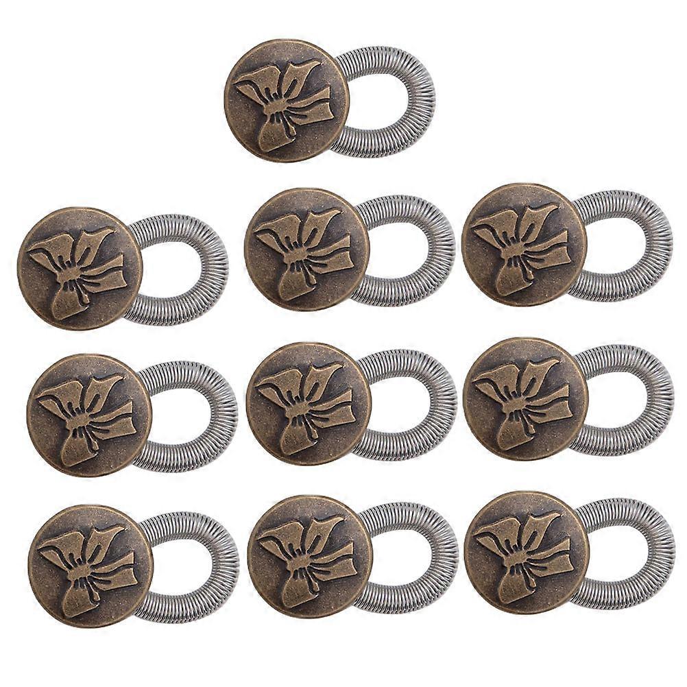 Stretch Button Alloy Jeans Waistline Button for Jeans Pants Skirts Multi Color Adjustable Stretchable Function 10Pcs