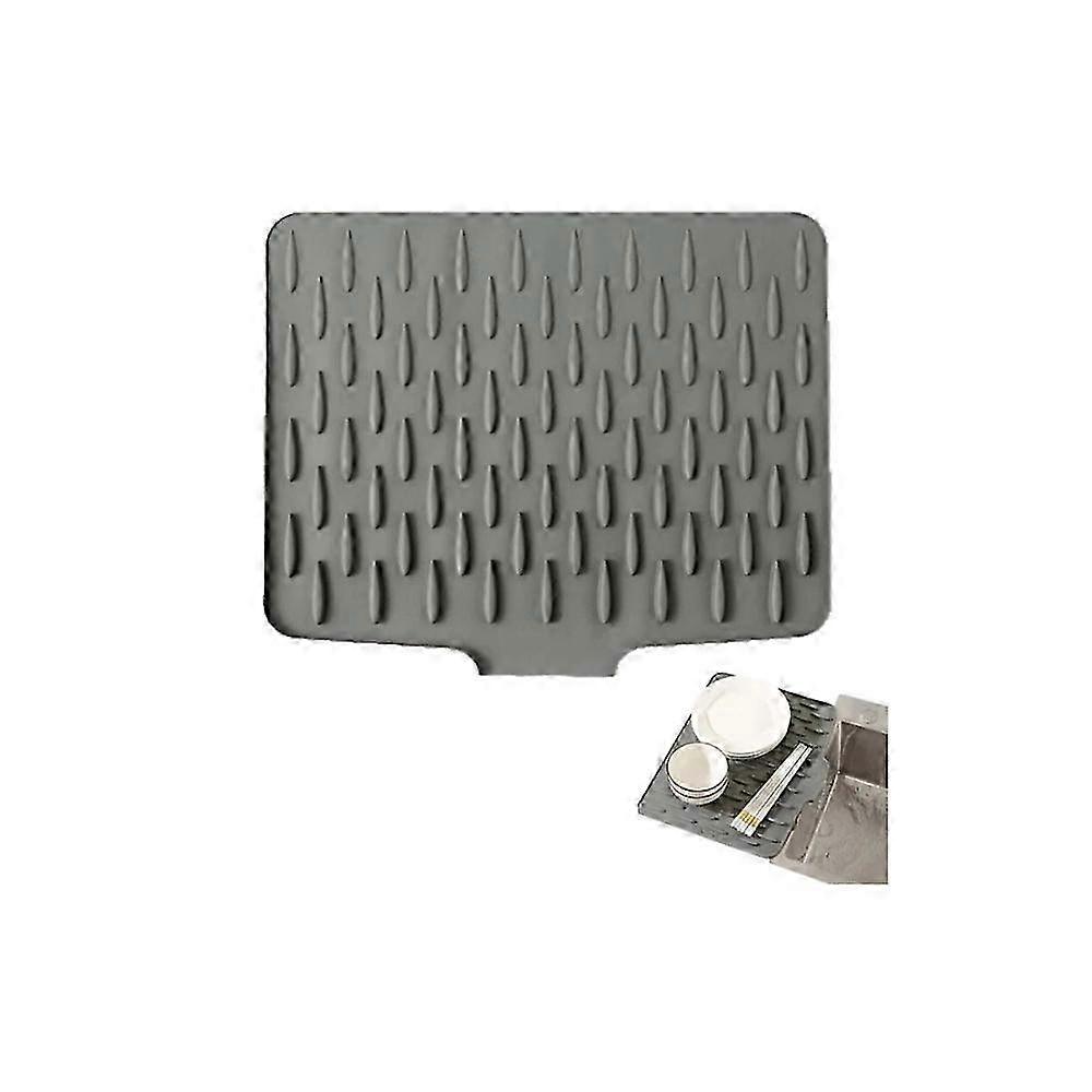 Silicone Dish Drying Mat, No-spill Silicone Worktop Saver For Drip-free Drying