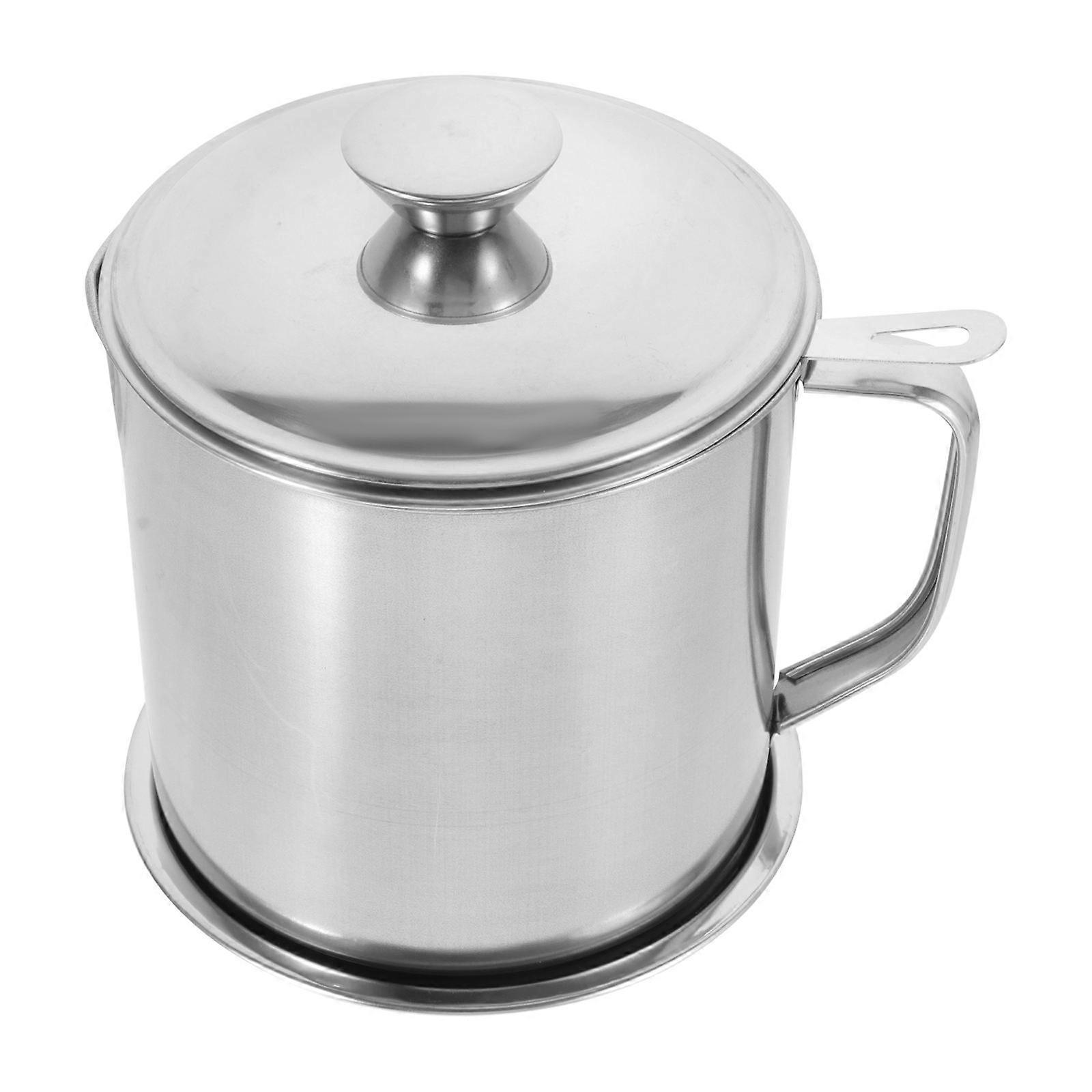 Stainless Steel Oil Strainer Pot for Storage Use with Base Tray Included