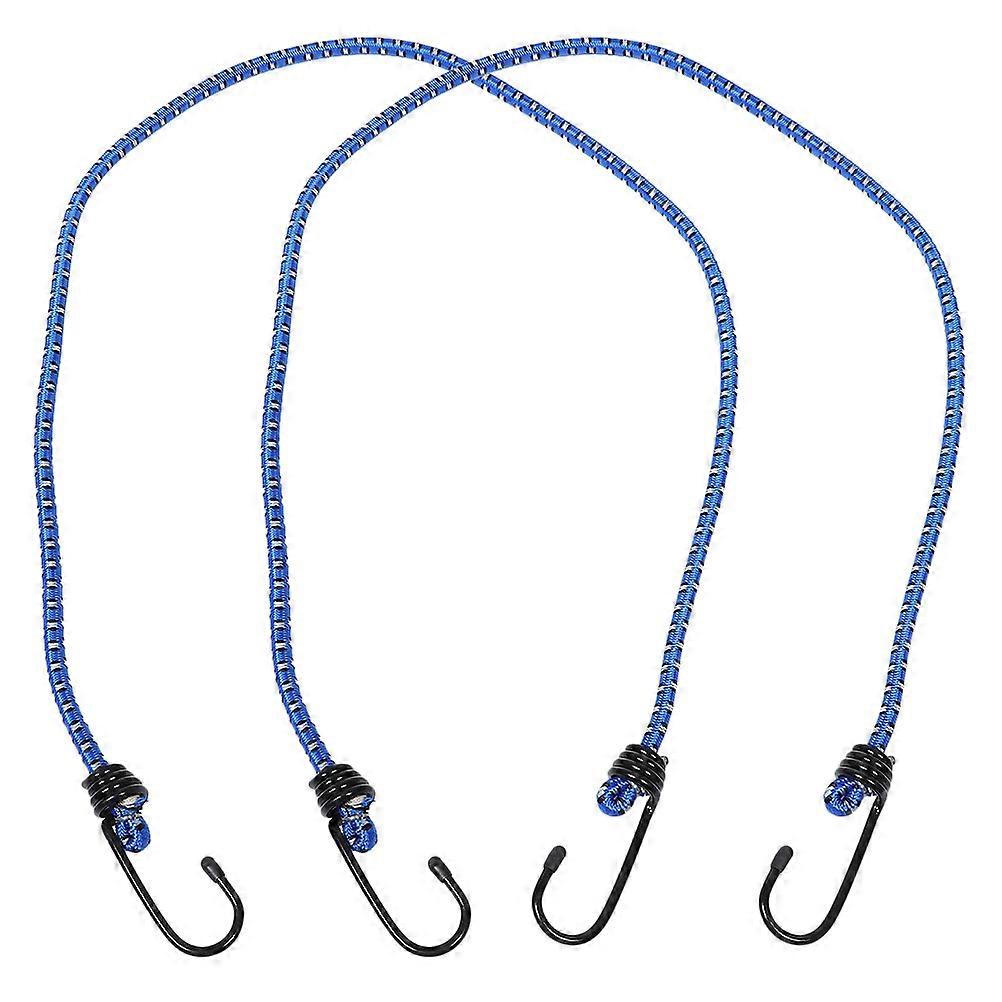 Blue Bike Strap with Hooks for Car Use Durable Rubber Bungee 2Pcs