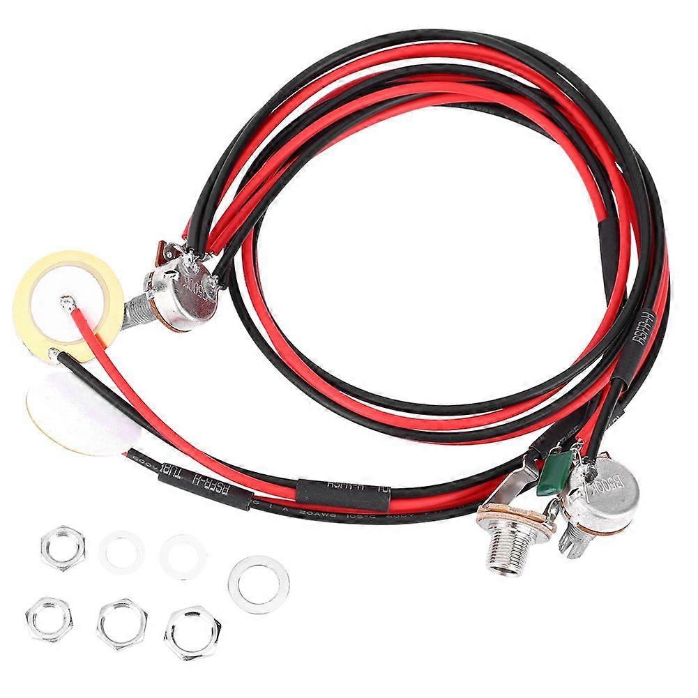 6.35mm Piezo Contact Pickup with Volume & Tone Control for Folk Guitars Ukulele