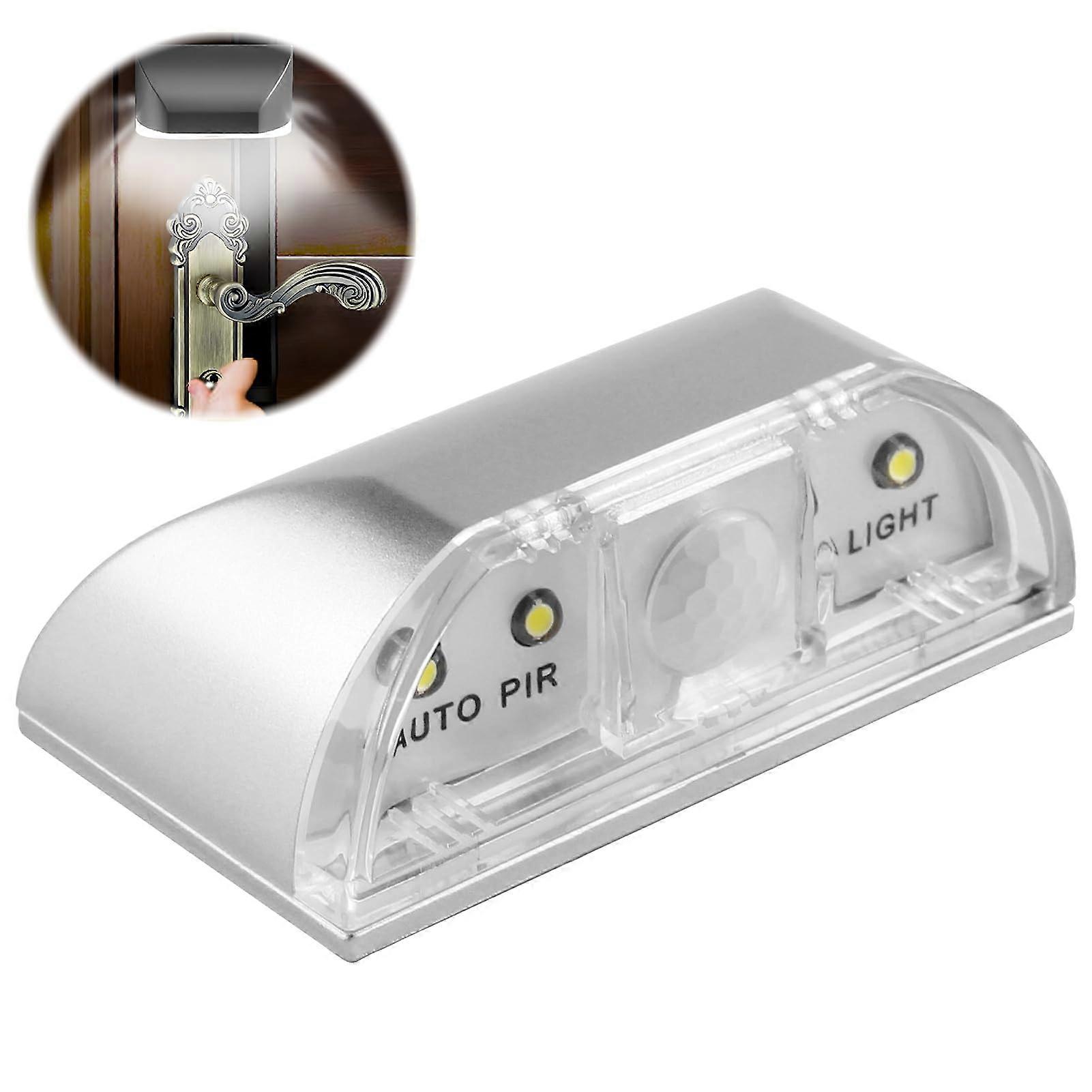 Keyhole Light Wireless PIR Motion Sensor Lamp for Door, 4 LED Bulbs, Energy Efficient Stick-On Night Light for Indoor/Outdoor