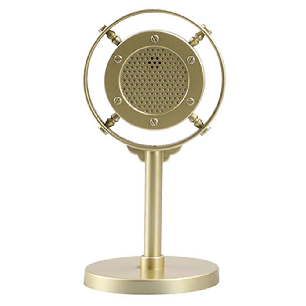 3Pcs Golden Retro Microphone Prop for Music Decor and Party Pretend Play