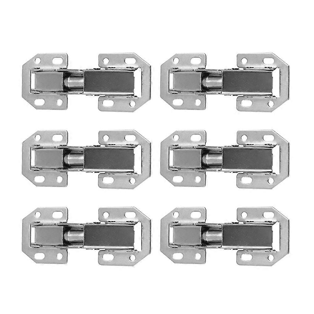 Cupboard Hinges 6Pcs Silver Steel Rectangular Hardware Suitable For Bedroom Use And Strong