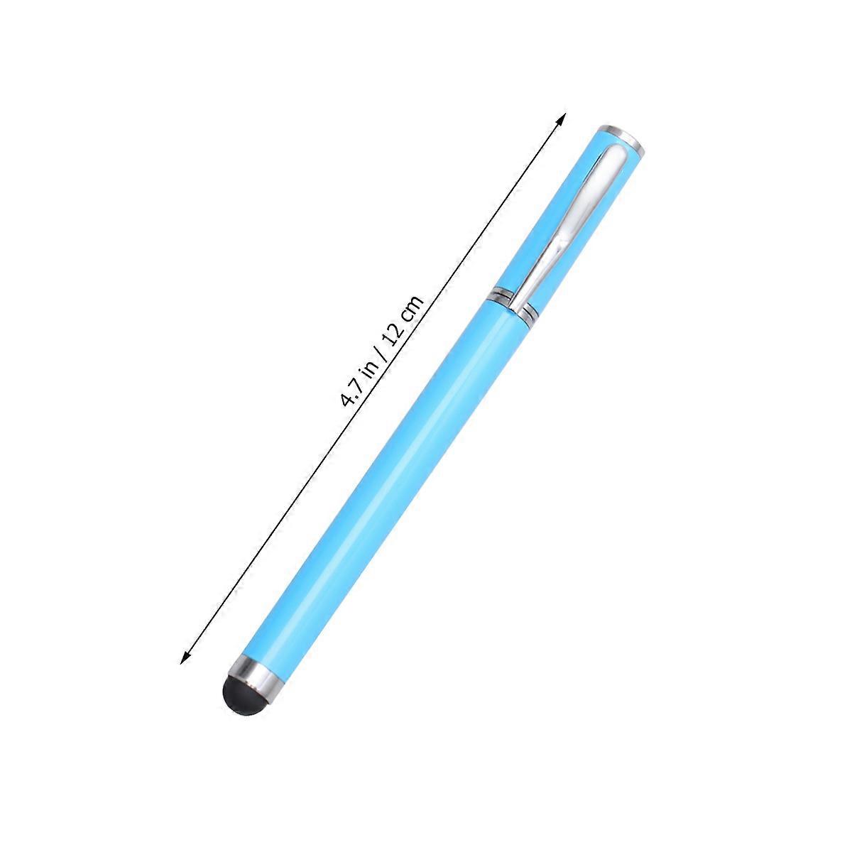 Conductive Pen Handwriting Capacitive Pen Cylindrical Metal Sky-Blue For Phone Panel Computer Daily Use 1Pcs