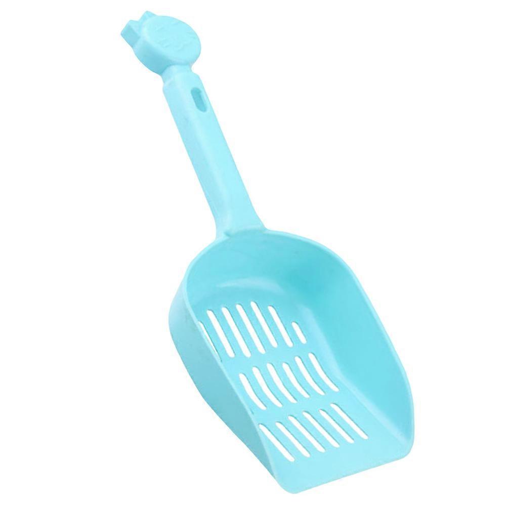 Long Handle Small Pet Scoop 2Pcs Hygienic Handling Tool For Cat Litter Pan With Sky Blue Hue