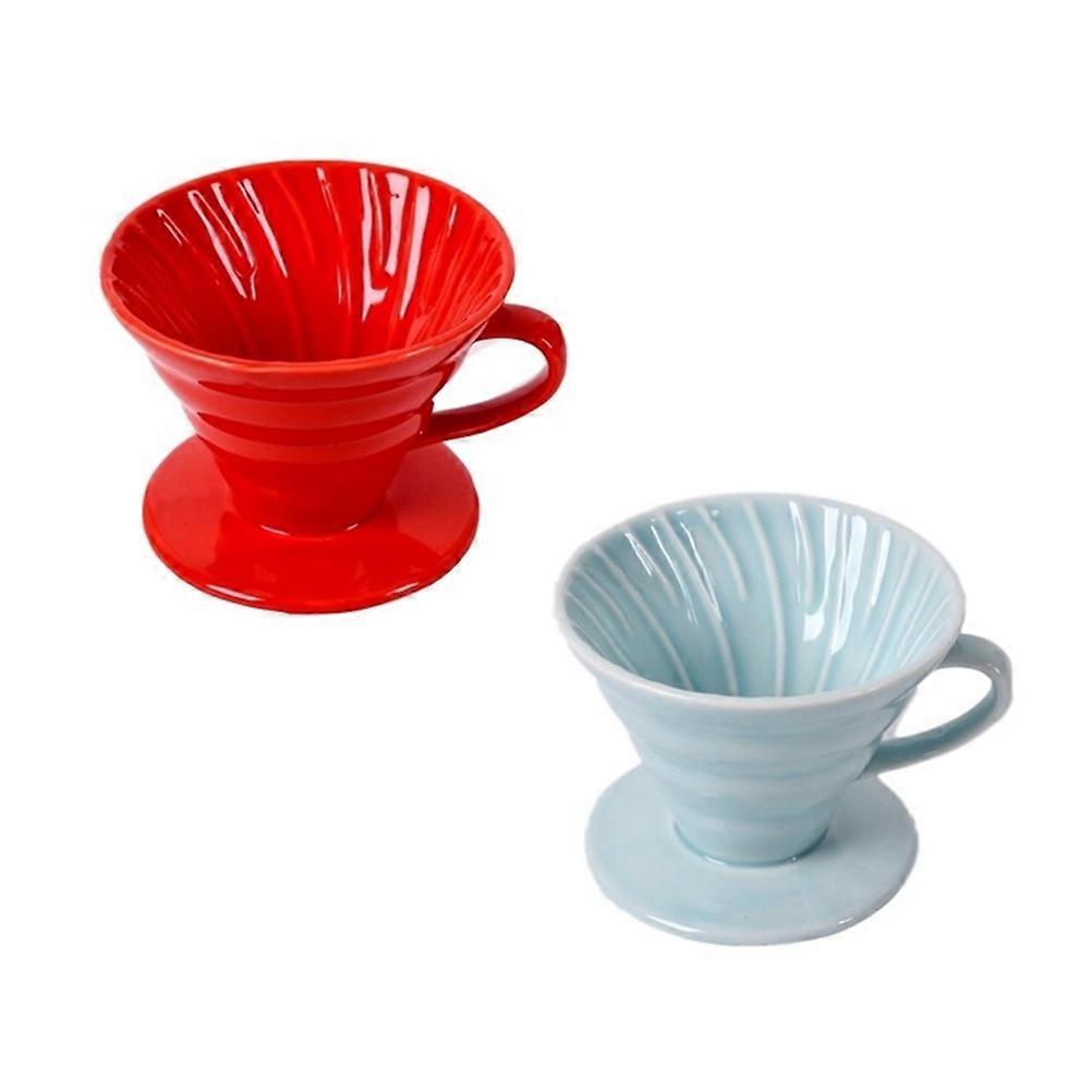 Coffee Filtering Cone Shape Ceramic Dripper For Office Use Sky-blue Color 3Pcs Coffee Lovers