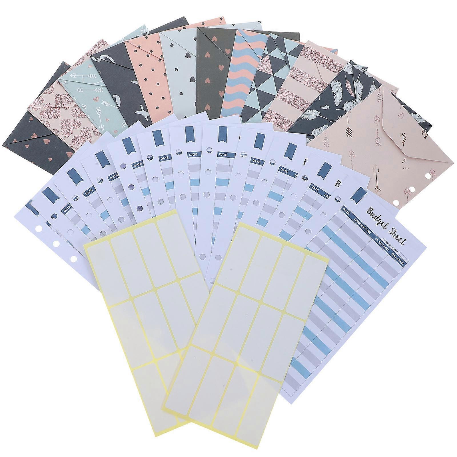 Budgeting Envelopes Budget Sheets Travel Stationery Assorted Color Copper Retardant 1Set