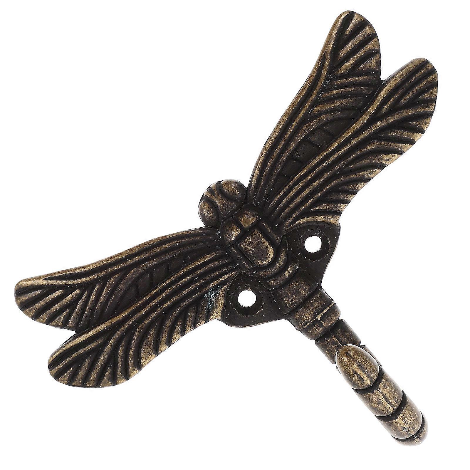 Dark Brown Dragonfly Hook Wall Hanging Hook for Home Use 2Pcs Zinc Alloy