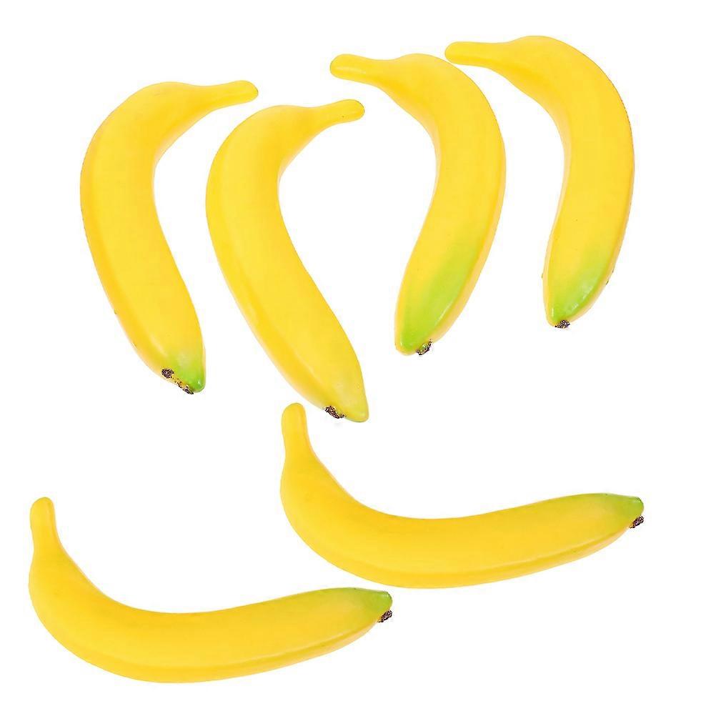 Yellow Artificial Banana Decoration Model for Kitchen Decor 12Pcs Realistic Prop