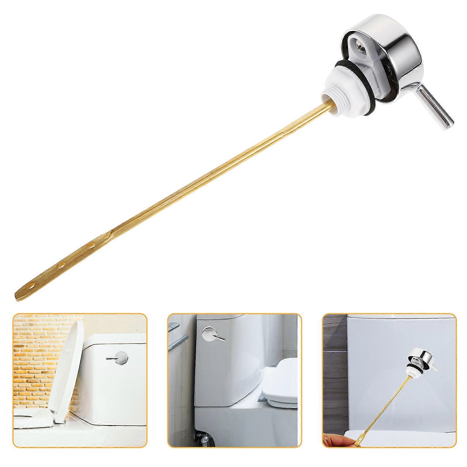 Toilet Flush Handle Lever Replacement 5Pcs With Front Mount Design For Home Bathroom Use Silver Metal Material Water Flow Control