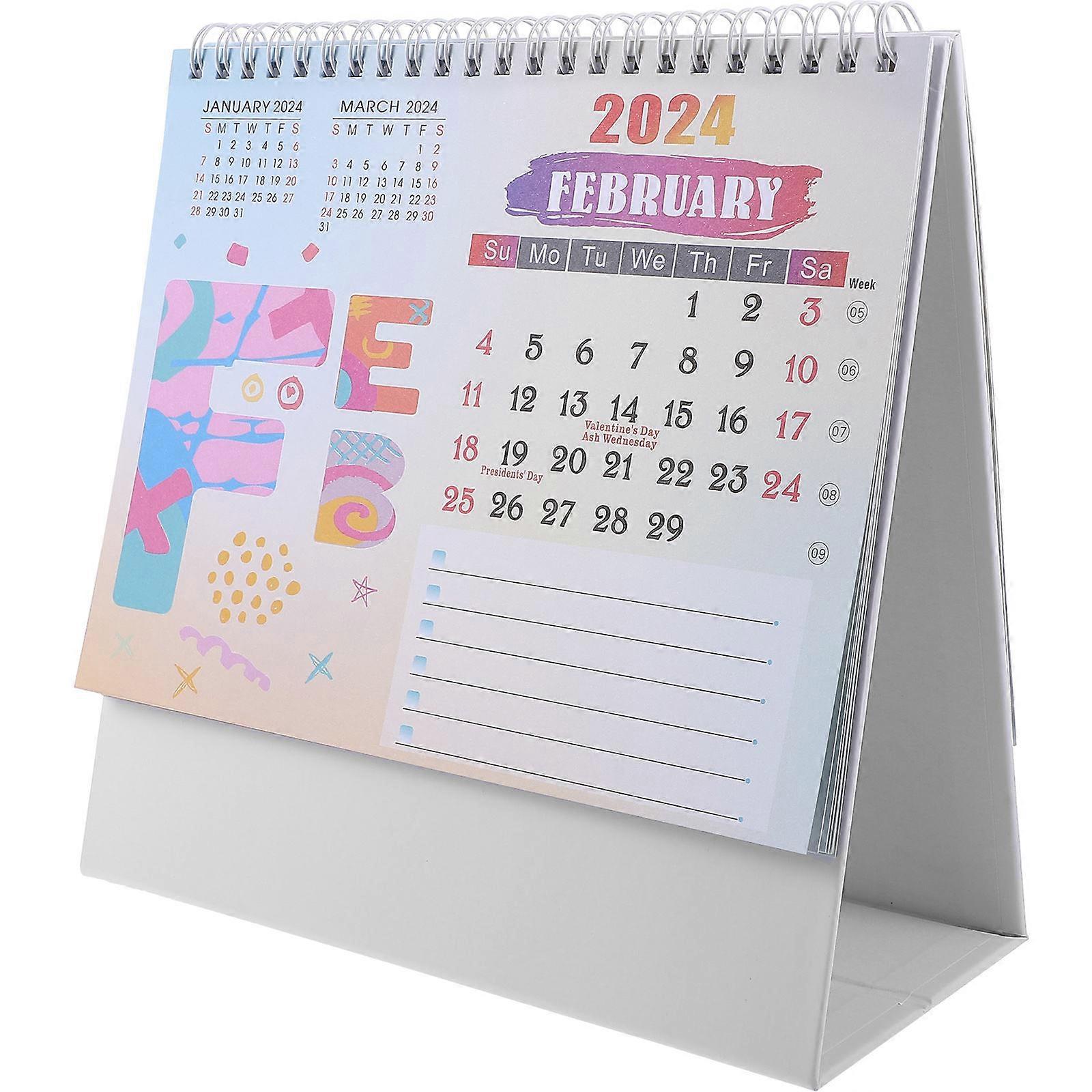 Desk Calendar Office Calendar for Daily Use 4Pcs Decorative Paper Material