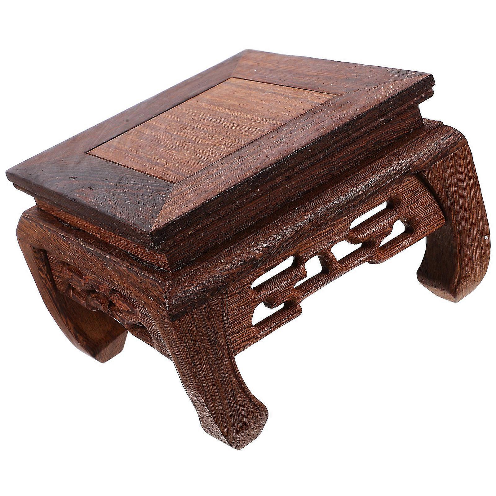 Wooden Plant Pot Riser for Home with 2Pcs Square Shelf Vase Display Stand