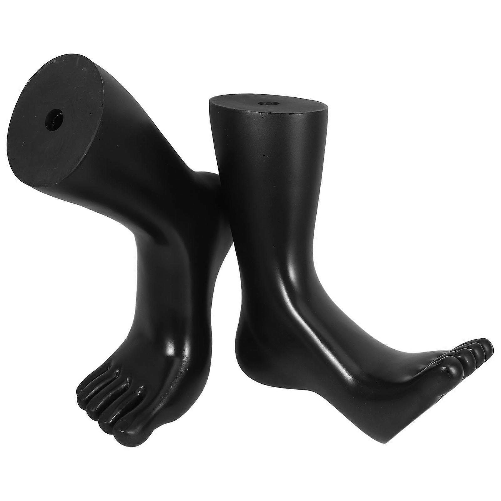 Foot Model Plastic Mannequin for Display 2Pairs Black Anklet Showcase