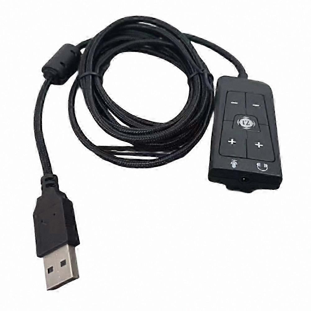 USB External Sound Card Adapter for 3.5mm Headphone and Mic Jacks with 7.1 Surround Sound Support