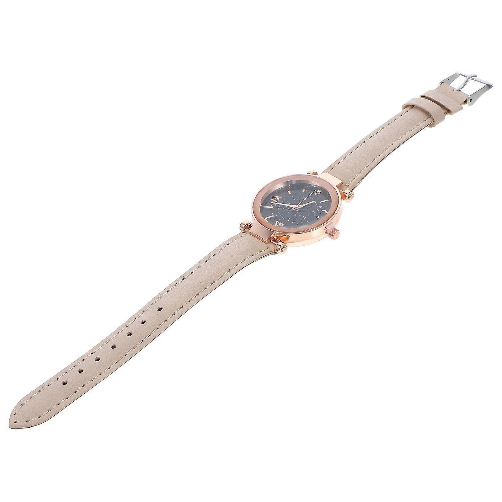 Compact Round Women Watch With Night Glow Dial For Outing Parties 1Pack