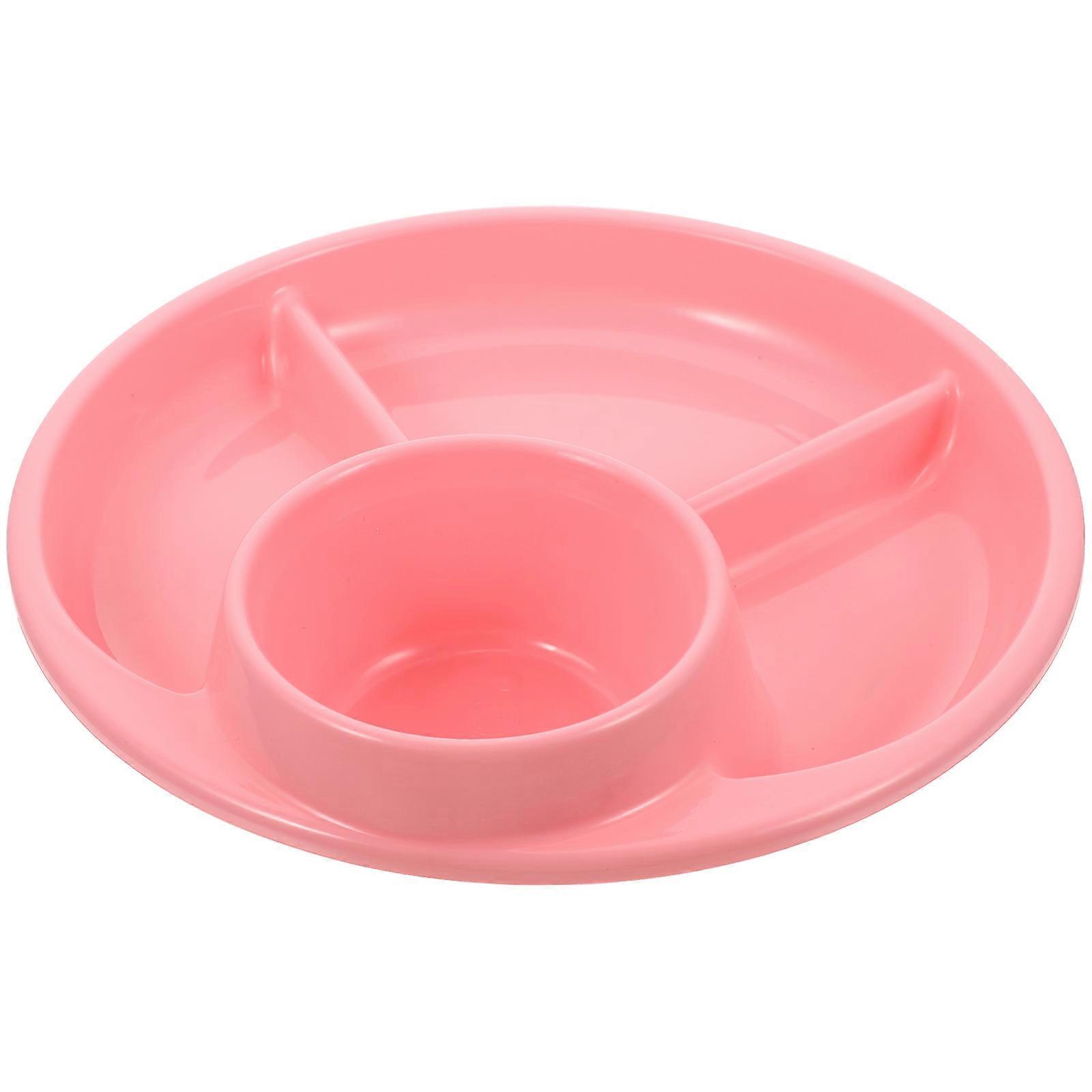 Diet Food Serving Plate Practical Dining Plate for Storage Pink