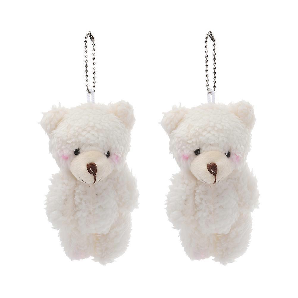 Cartoon Plush Bear Key Ring Pendant for Bag Decoration 4Pcs Set