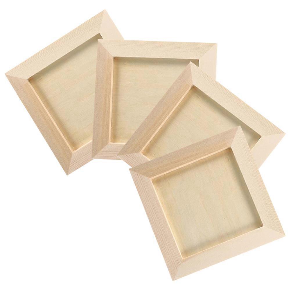 Wood Clay Frames DIY Picture Frame for Art Decor 16Pcs Beige