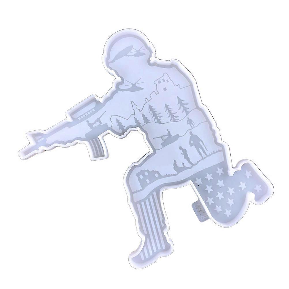 Silicone Mold Soldier Shaped Tabletop Display Transparent Material Designed for Molding 1Pack