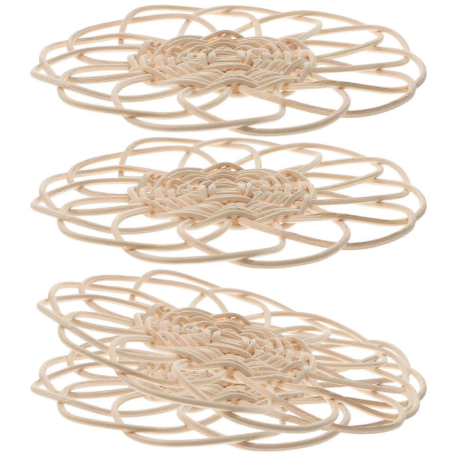 Rattan Coasters 4Pcs Khaki for Decor Boho Coasters Table Accessories