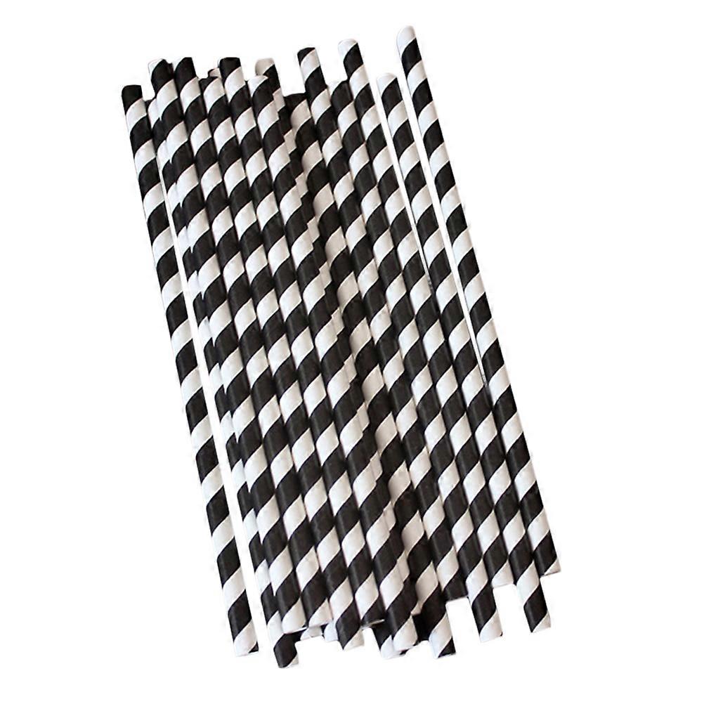 Straw Stripe Paper Straw for Decor 100Pcs Use