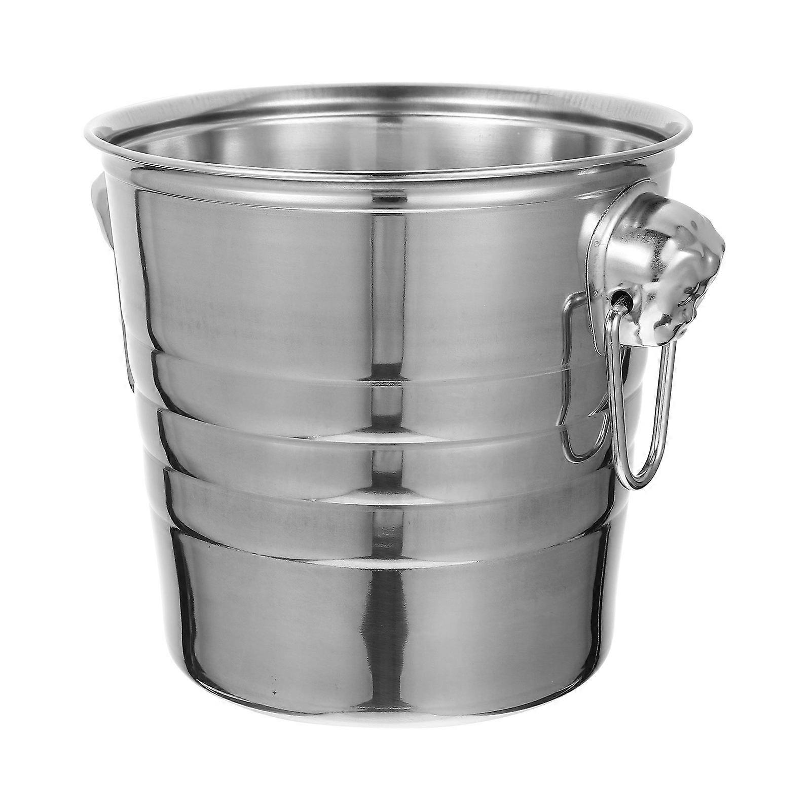 Rust-Proof Ice Bucket Multipurpose Metal Bucket for Restaurant Club Simple and Elegant 1Set