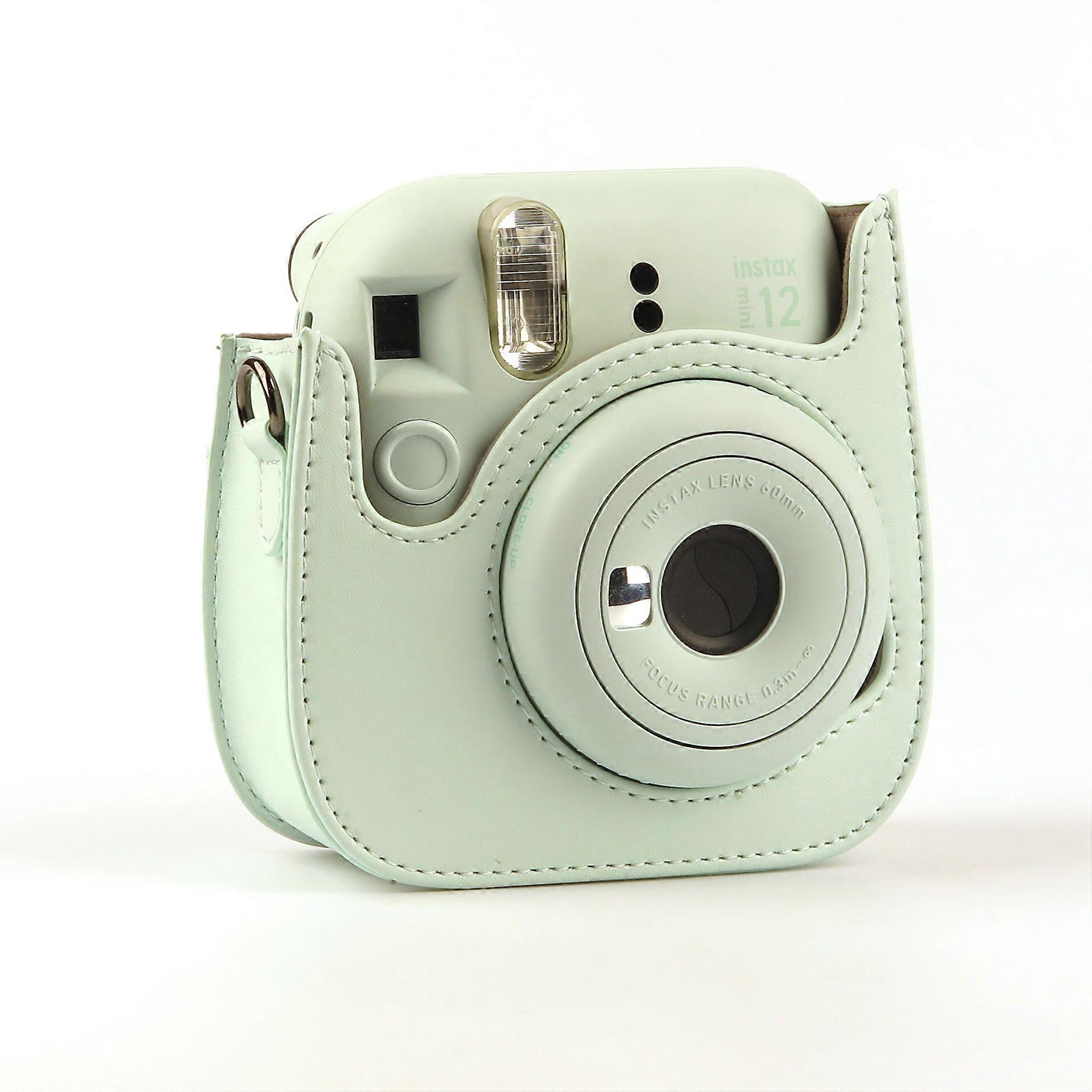 Instax Mini 12 Camera PU Leather Case, Camera Protective Bag Green