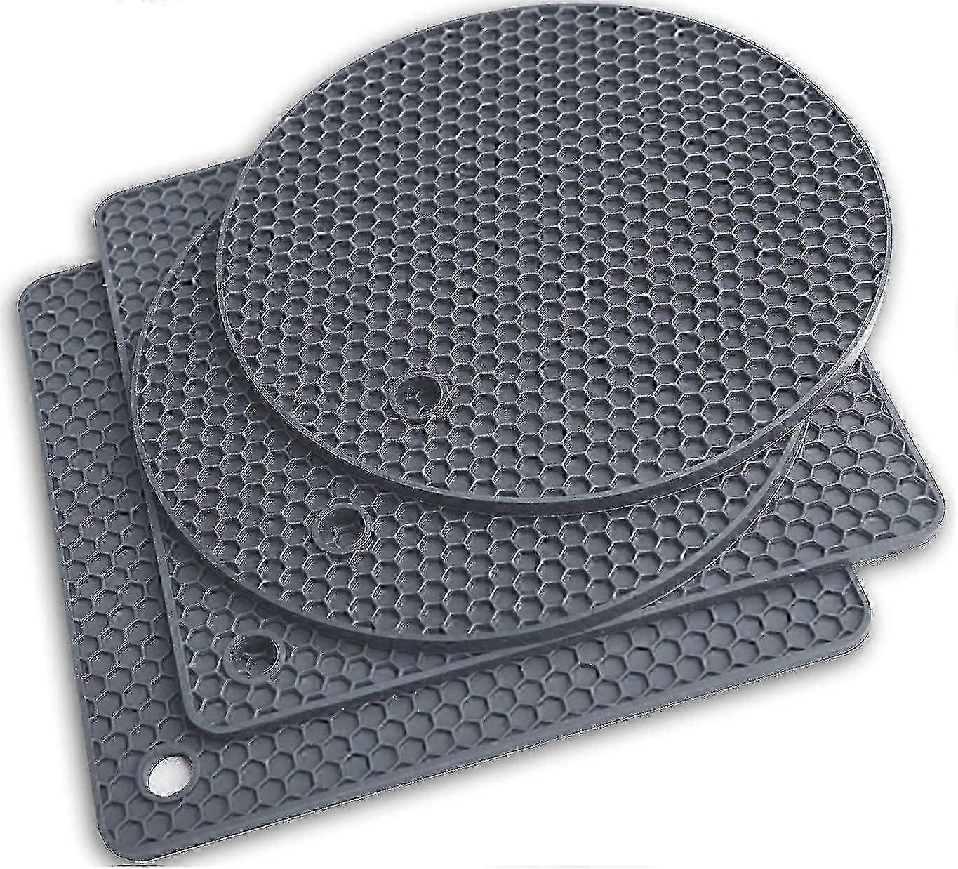 Non-Slip Heat Resistant Silicone Trivet Mats for Kitchen Use - Durable and Easy to Clean Drying Mats