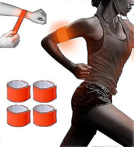 Reflective Tape for Wrists and Legs, 30cm, High Visibility, Running Accessories, Set of 4, Orange