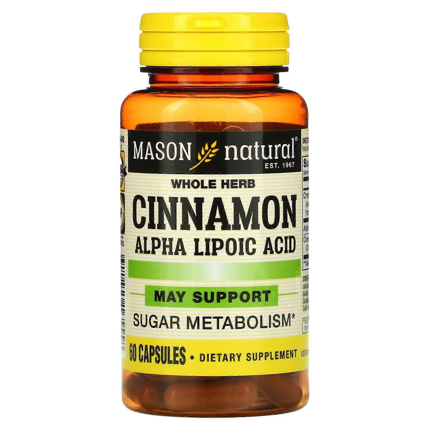Mason Natural, Cinnamon Alpha Lipoic Acid, 60 Capsules