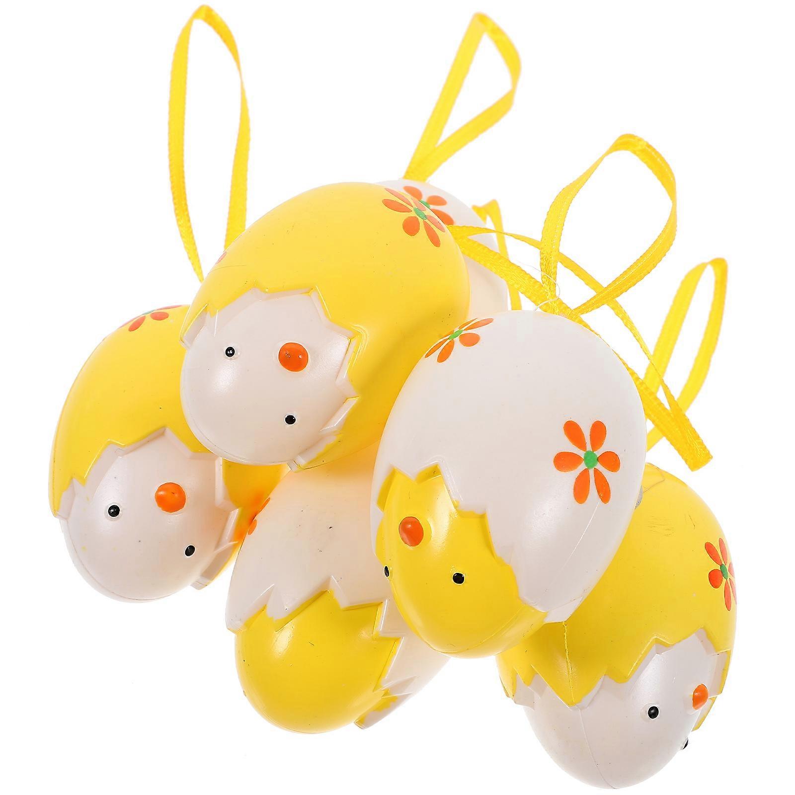 Easter Party Supplies 12Pcs Yellow Plastic Easter Egg Decor Good Luck Symbol