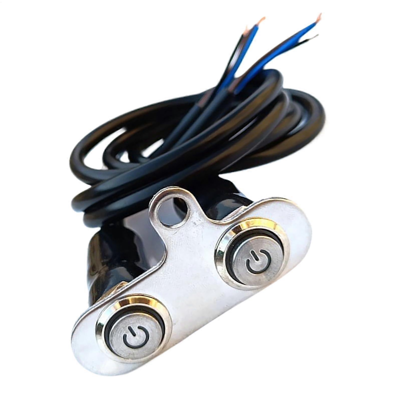 Motorcycle Handlebar Light Button  Waterproof Headlight Taillight Button, Universal Replacement Part, Green