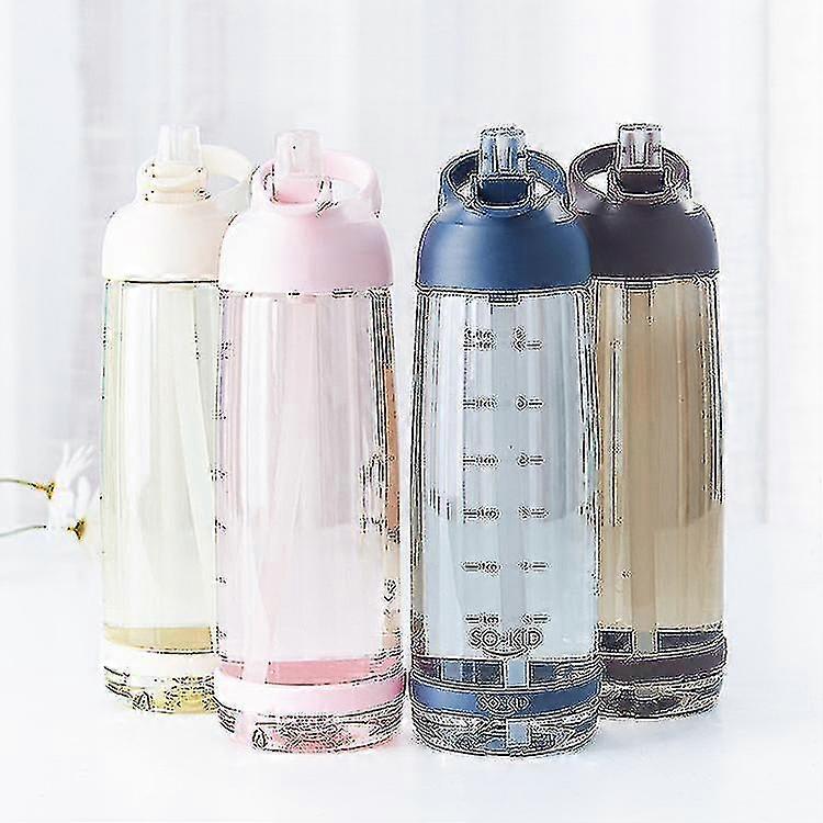 New 1000ml Straw-Equipped Water Drinking Bottle