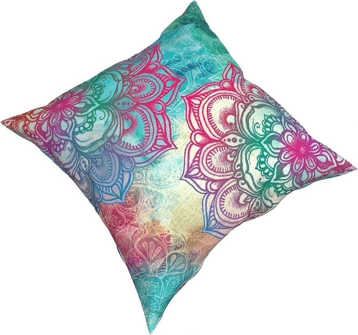 v1183ラウンドとラウンドレインボータペストリー枕カバーファッションスクエア枕カバークッションカバー装飾スロー枕カバー18 X 18インチ45 X 45 cm -TB11