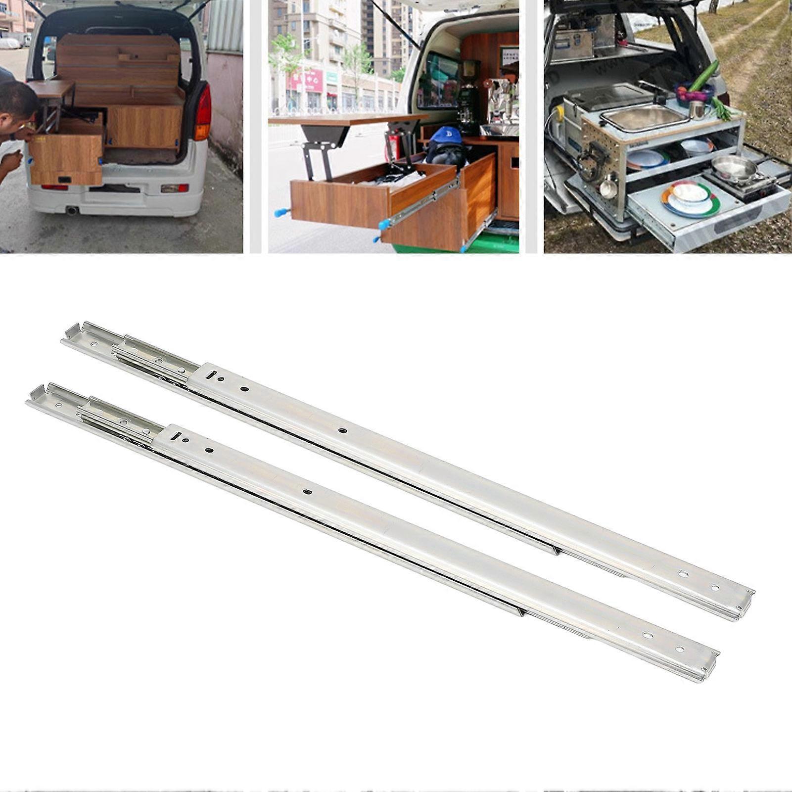 1 Pair of Drawer Slides Side Mount Full Extension 3 Fold Ball Bearing Runners Tracks 27 Series IDA77 400mm 