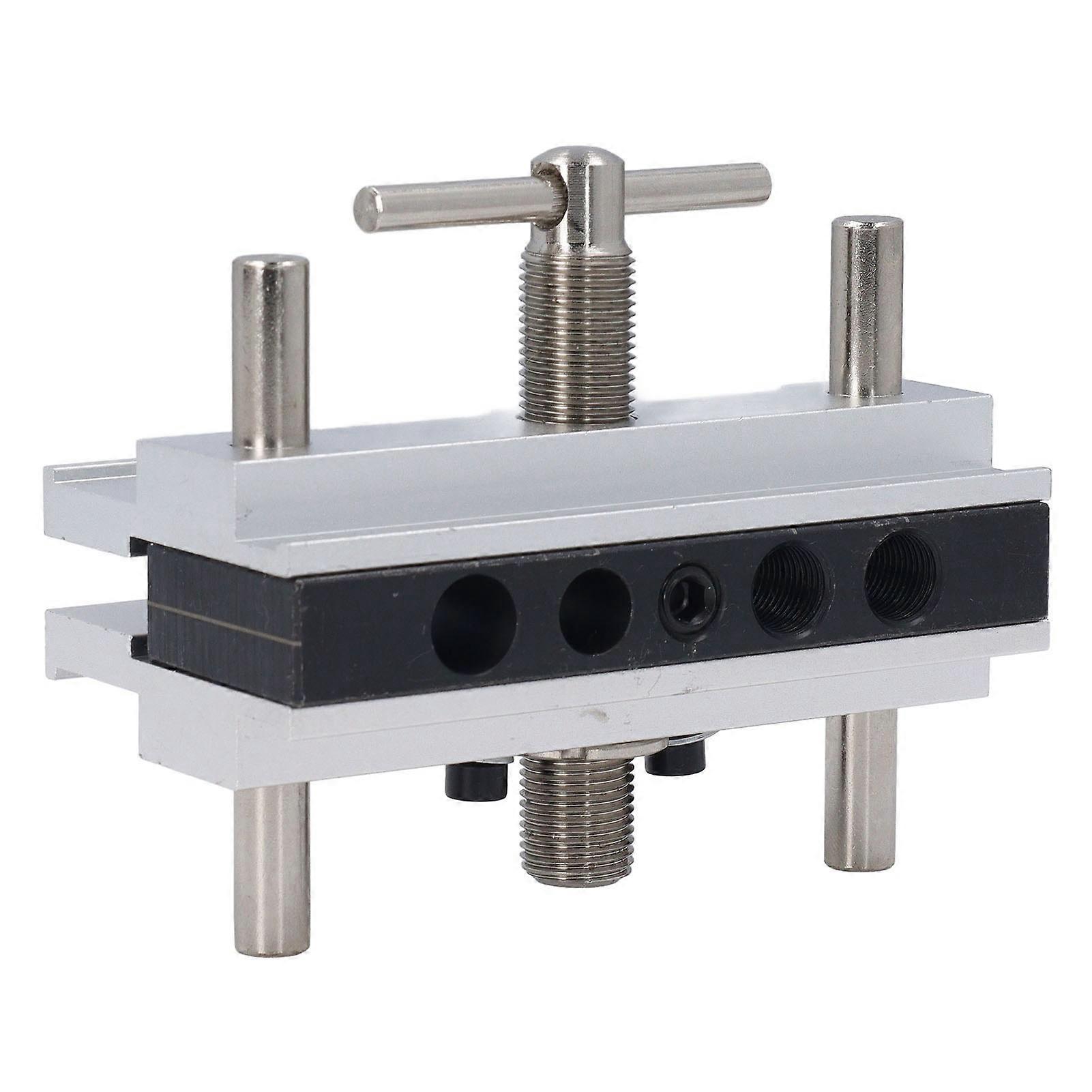 Self Centering Doweling Jig Kit Metric Adjustable Width Drilling Guide Wth 6 Bushings for Straight Holes Silver 
