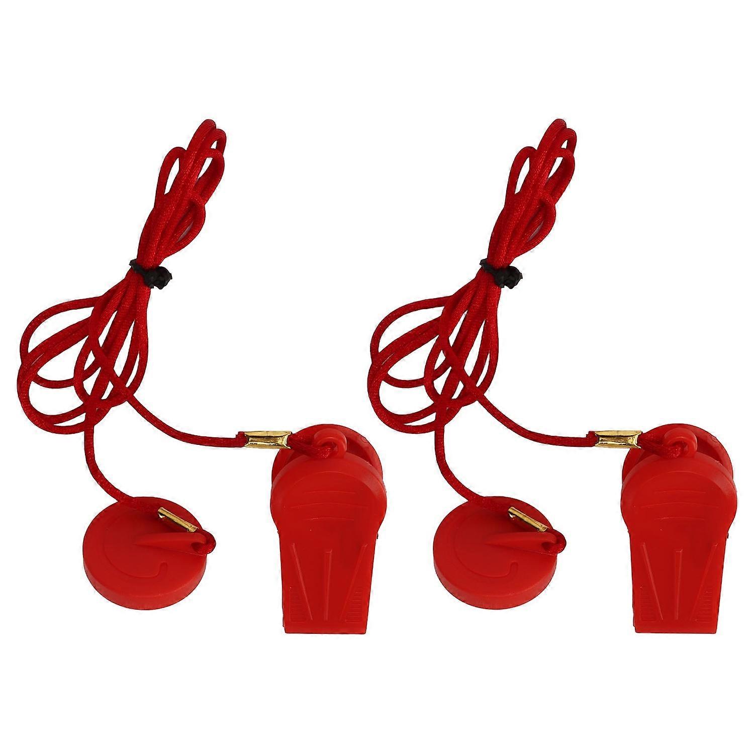 2PCS Running Machine Safety Switch Emergency Stop Magnet Treadmill Key with Circular Insert Red