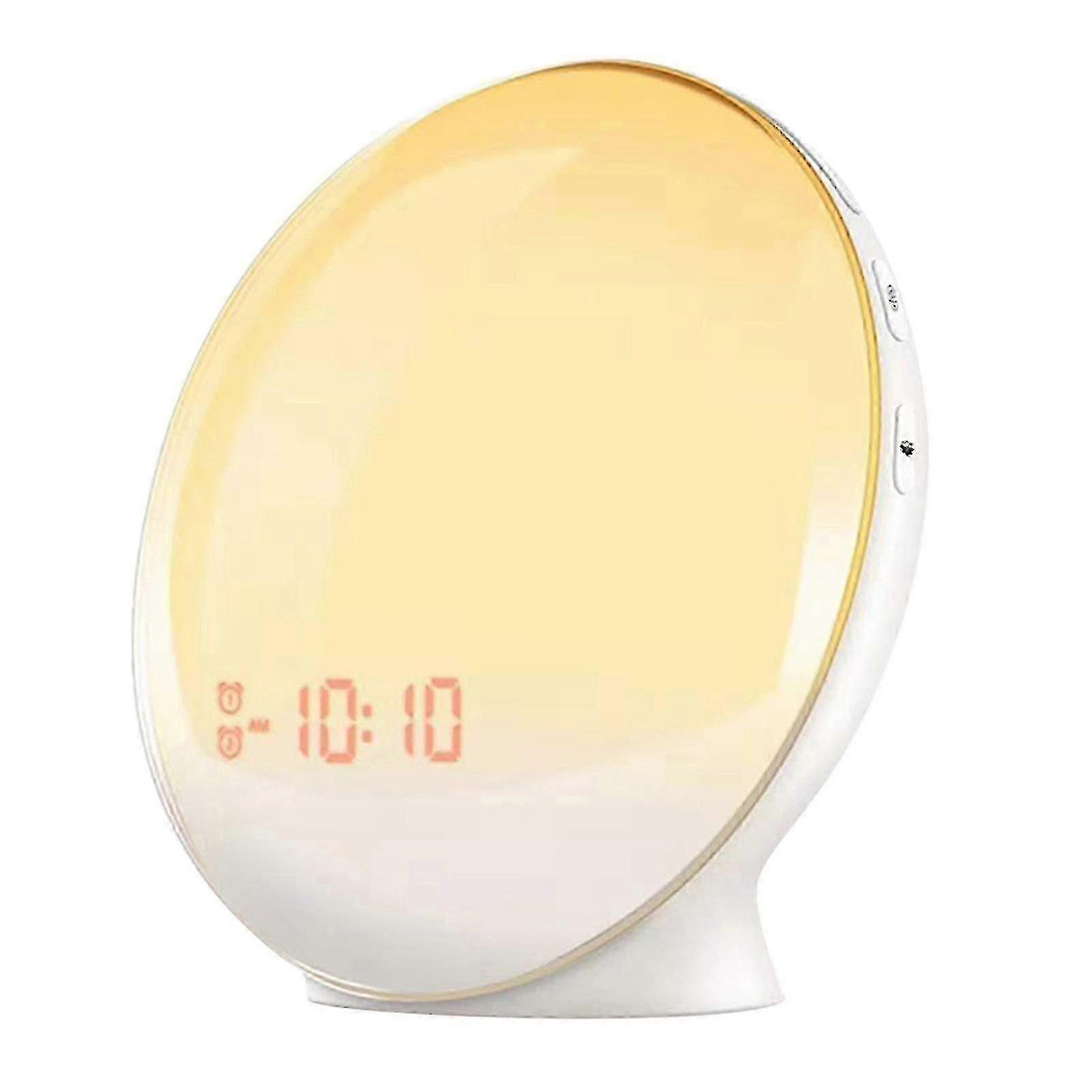 Alarm clock with sunrise simulation LED light for bedroom miao4