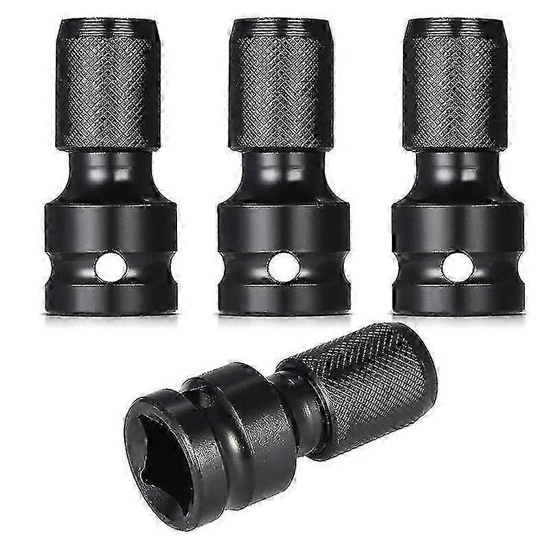 4 stk slagadapter 1/2 firkantet drev til 1/4 Hex Shank Socket Adapter Quick Release Chuck Converter ju