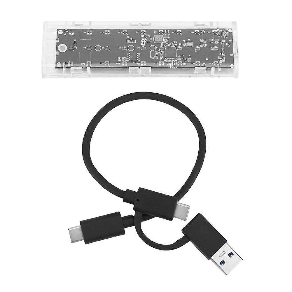 jixopn M.2 NGFF SATA Clear SSD Enclosure USB3.1 Type C 10Gbps B-Key B +M Key(Type F)