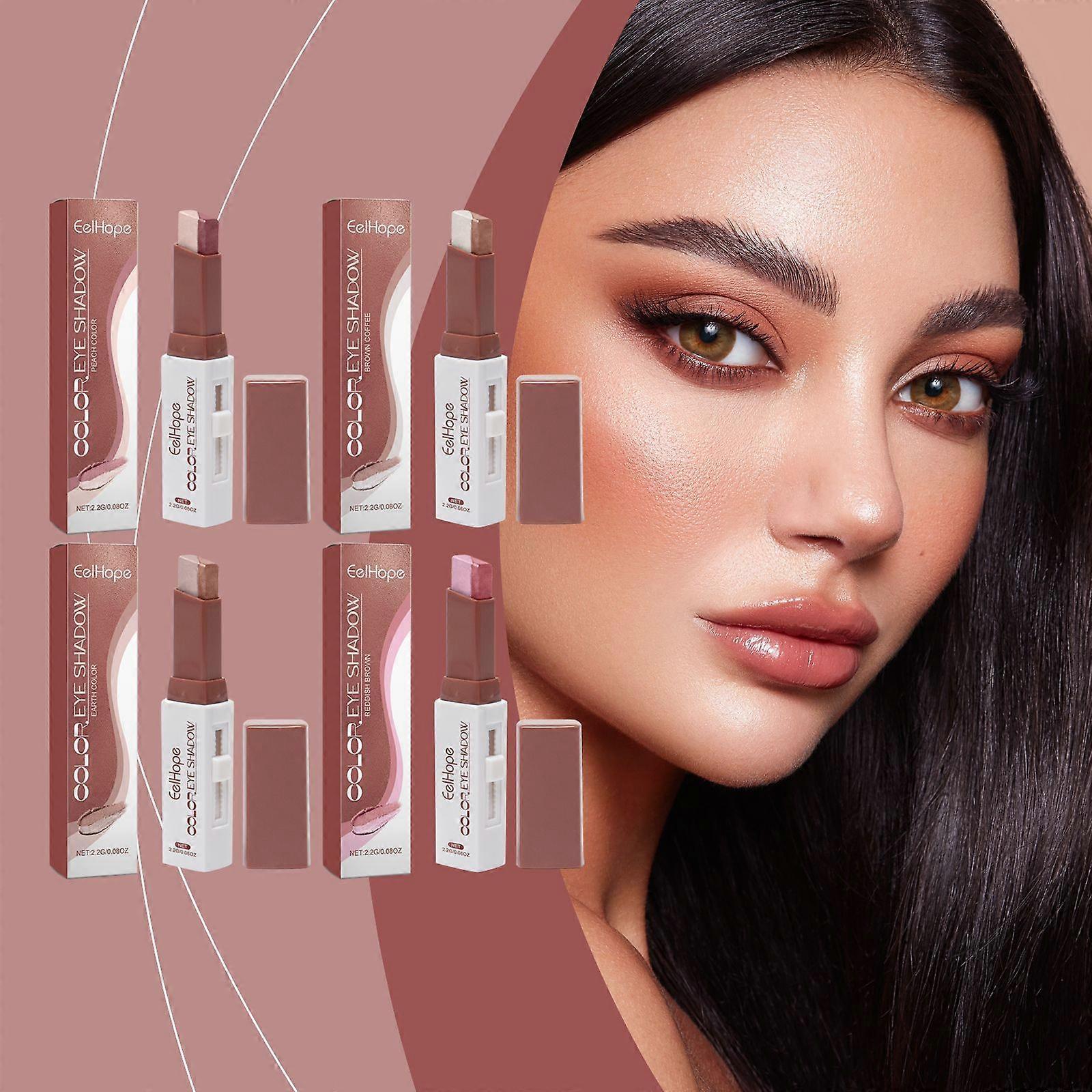 Eelhope Two-Color Pearlescent Glitter Eye Shadow Stick Natural Color Two-Color Pearlescent Glitter Novice Daily Makeup