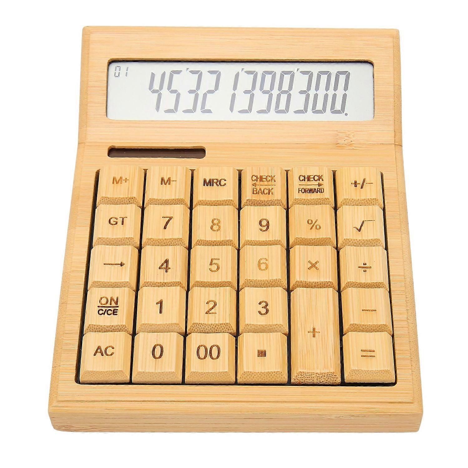 Bamboo Calculator Solar Powered Battery Powered Eco Friendly Function Calculator with 12 Bit Digital