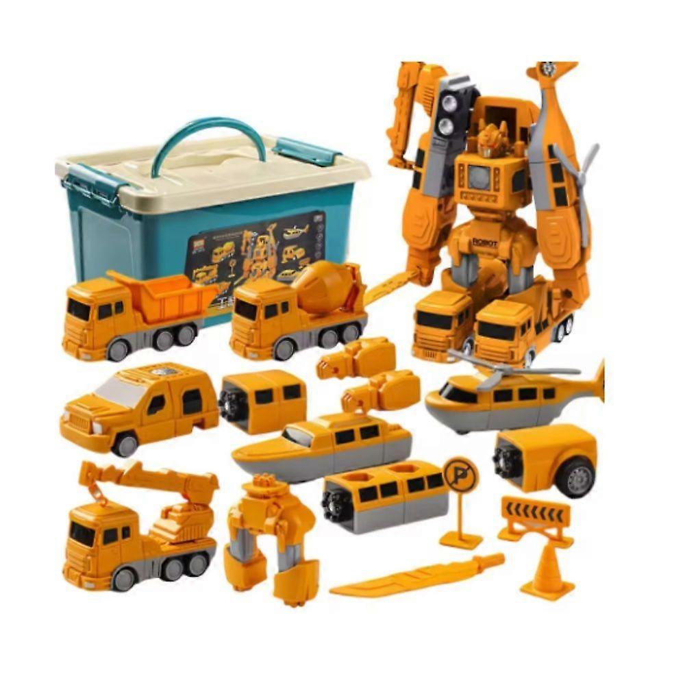 Car Toy Transform Engineering Car Assembled Toys for Toddler Magnetic Blocks for Kids Activities Toy Transforming Robot Car Toy