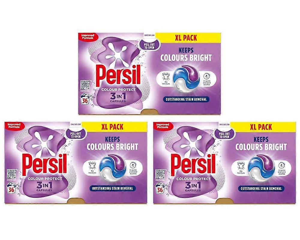 Persil Colour Protect 3 in 1 Laundry Capsules 36 Washes (3 Pack)